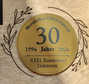 Plakette 30 Jahre REEL 1994-2024