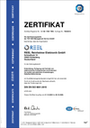Zertifikat ISO 9001:2015 für REEL