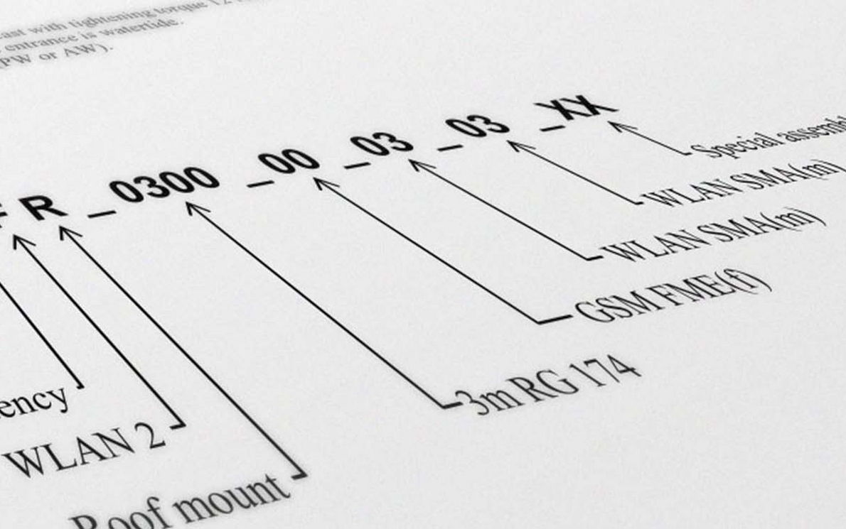Produktcode einer Antennenkonfiguration